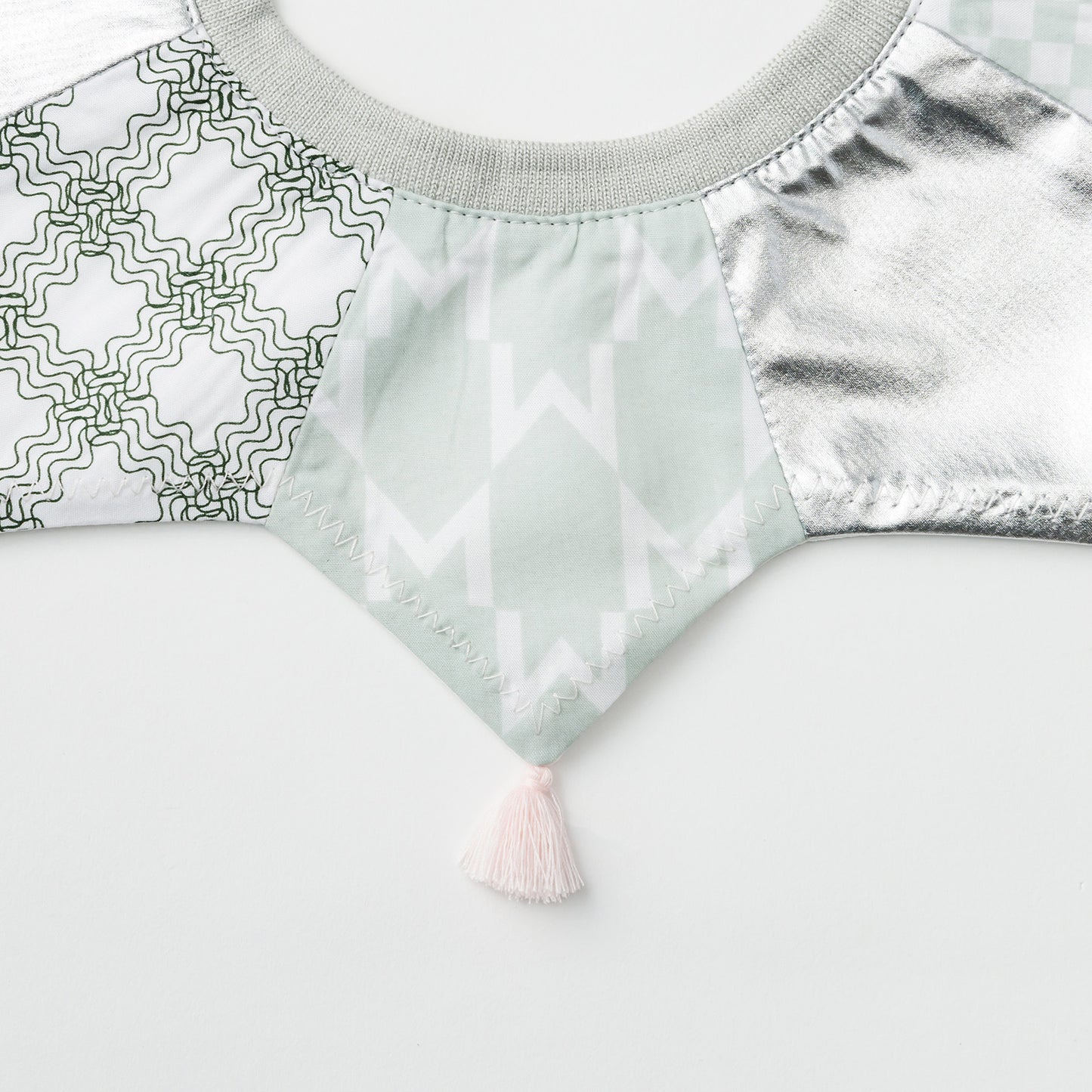 BIB/grid 5 piece mint口水巾刻字