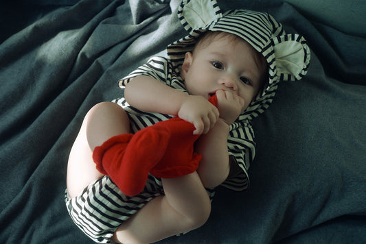 2026SS/lullaby half bear border春夏小熊家居服條紋帽子可拆卸