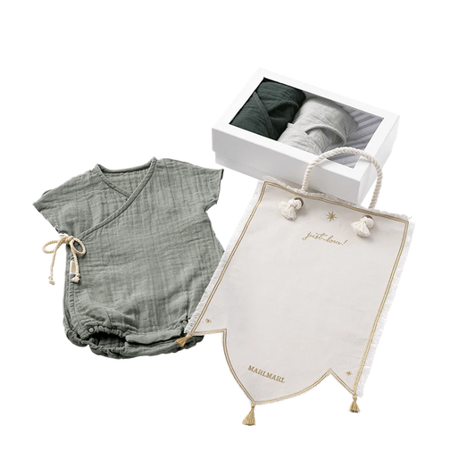 tous les jours box初生兒短袖內衣套裝組合送禮禮物2色