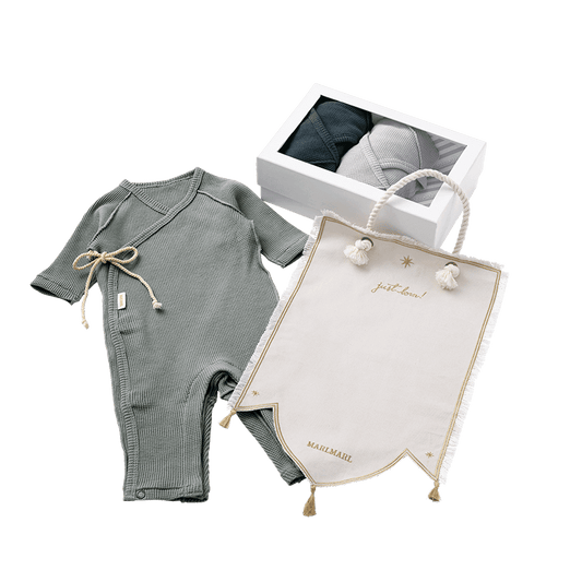 tous les jours box full sun full moon 初生兒長袖內衣三件套套裝組合送禮2色