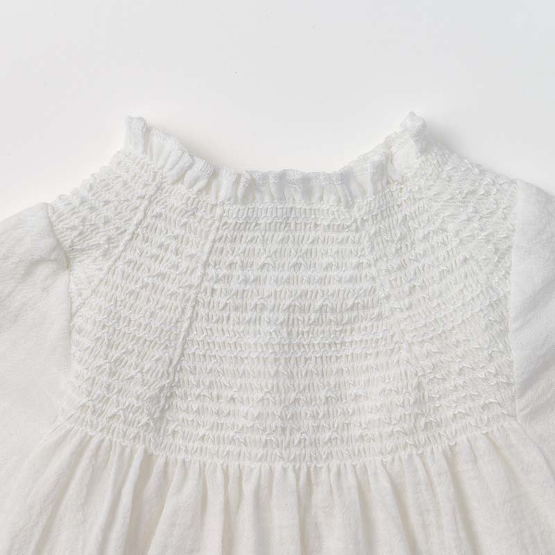 dress 1 shirring white白色連衣裙洋裝