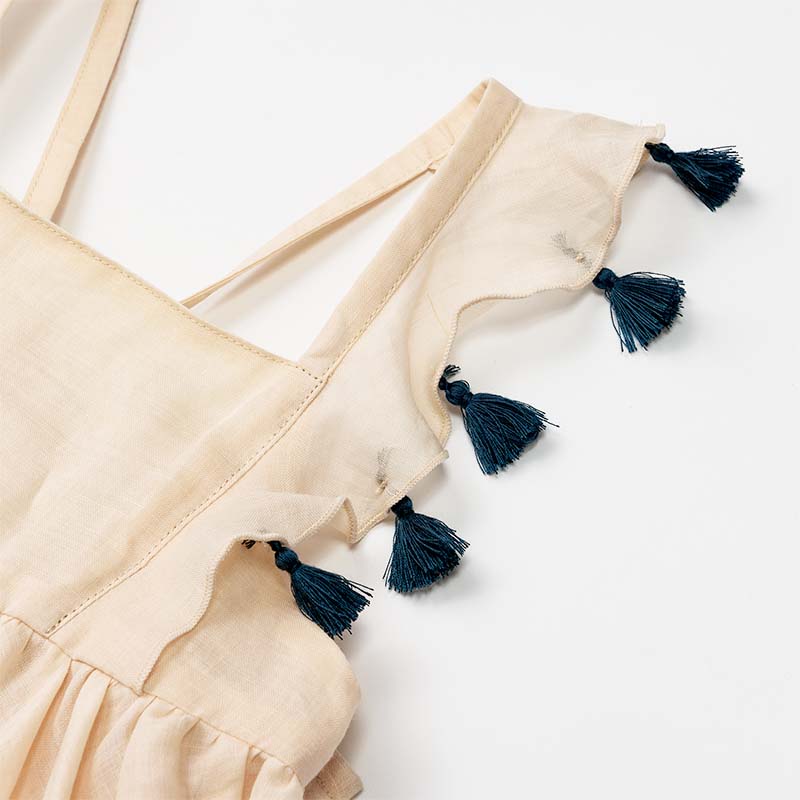 loisir sun dress 1 shell粉色渡假風亞麻洋裝連身裙