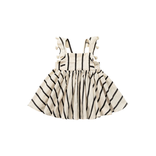 loisir sun dress 3 stripe條紋渡假風亞麻洋裝連身裙