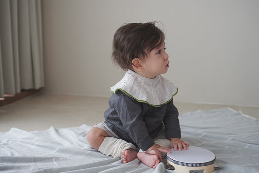 BIB/amu 5 uki moegi日本製棉混紡針織圍兜口水巾