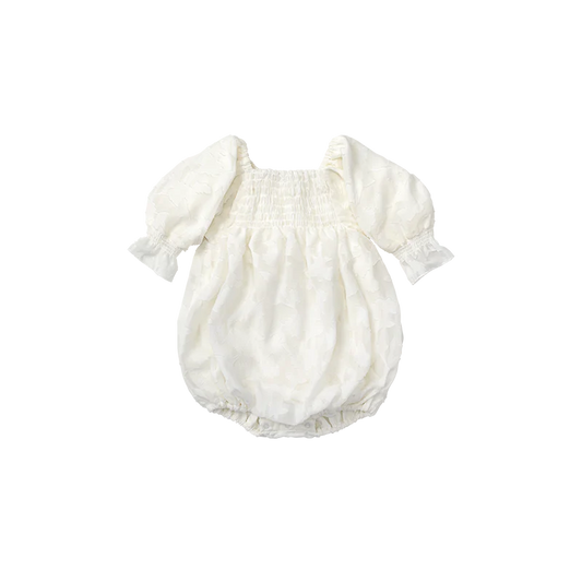 pompadour rompers 4 leaf white白色連體褲包屁衣