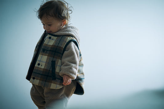 【2025AW】halb check × black雙面背心毛絨外套vest