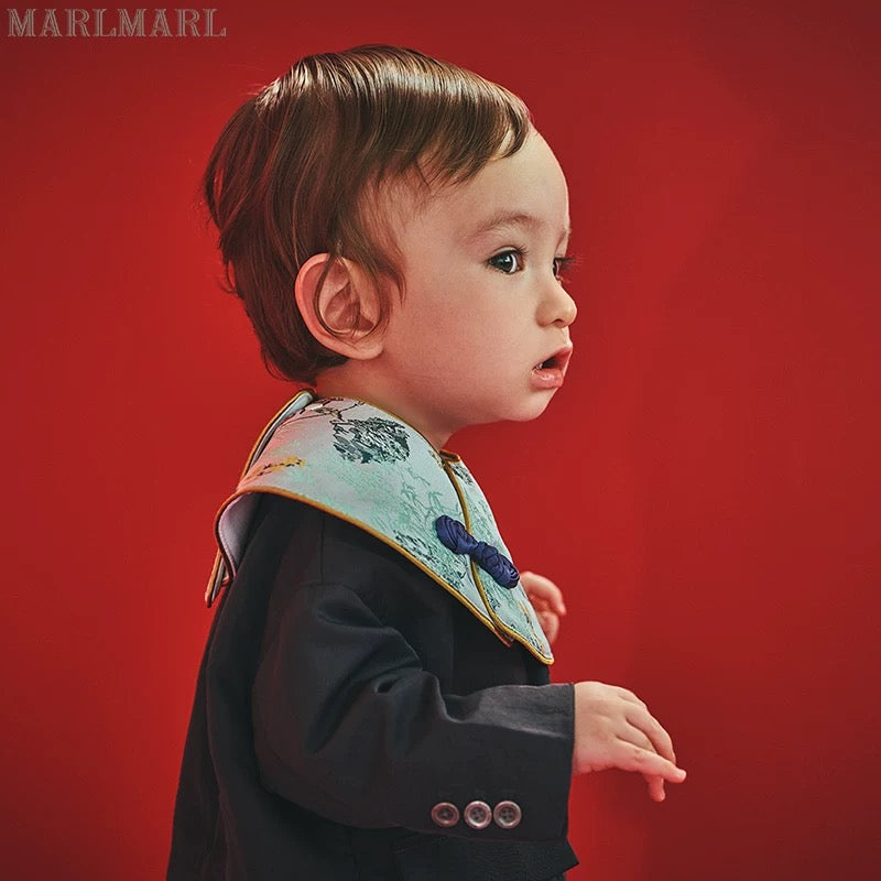 新年團圓系列限定/bib yuan 07 鎏金綠嬰兒口水巾