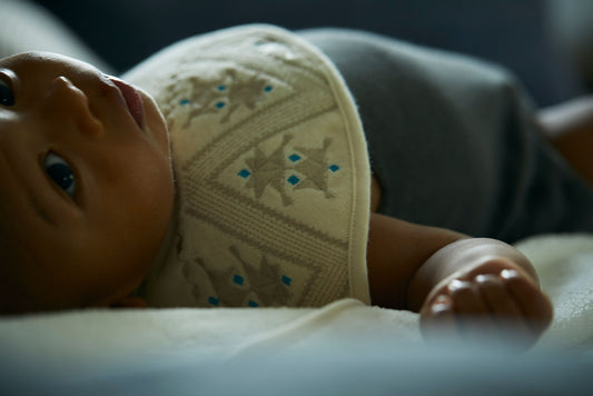 BIB/organic 5 mosaic turquoise法國摩洛哥風格天然華夫格布料有機棉