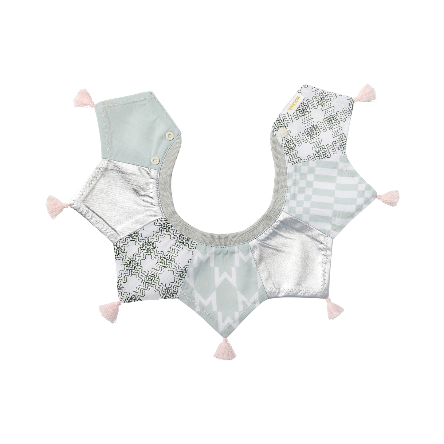 BIB/grid 5 piece mint口水巾刻字