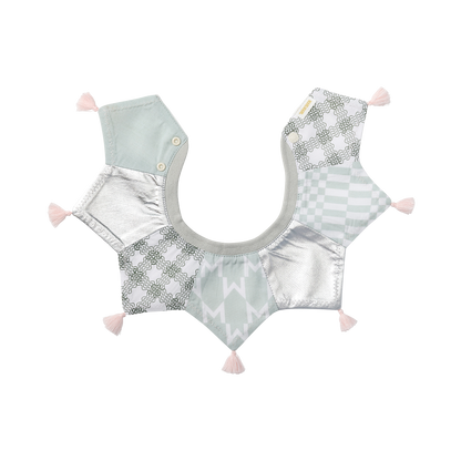 BIB/grid 5 piece mint口水巾刻字