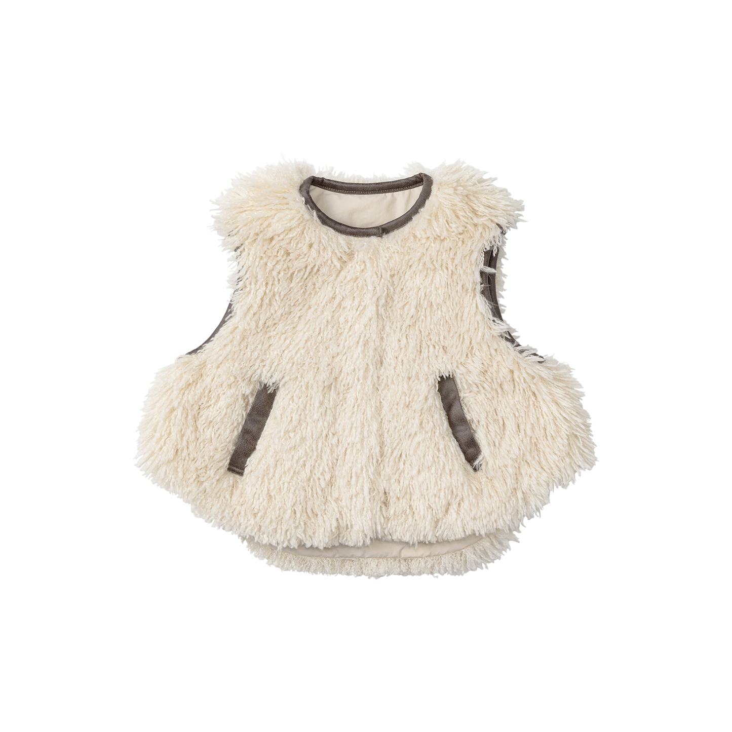 【2025AW】halb shaggy × ecru雙面背心毛絨外套vest