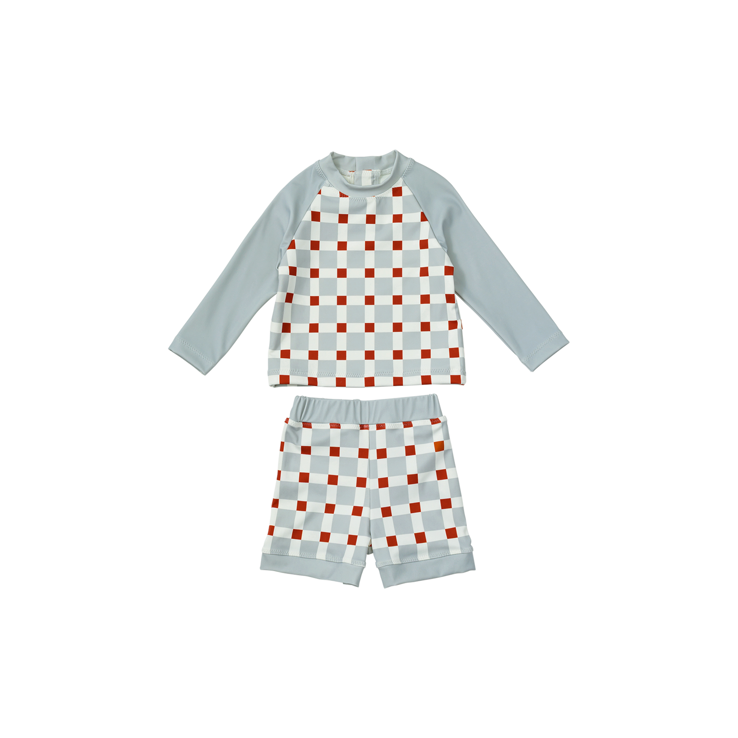2026SS/swimwear block blue嬰童防曬泳衣