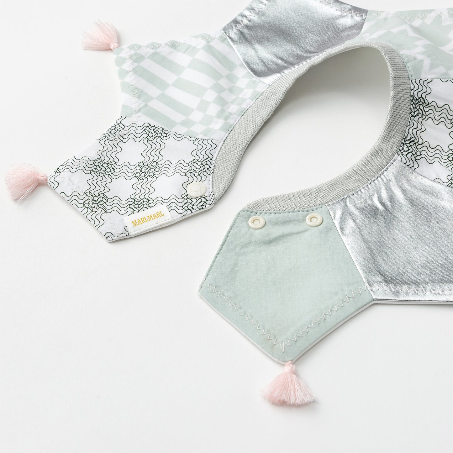 BIB/grid 5 piece mint口水巾刻字