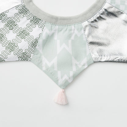 BIB/grid 5 piece mint口水巾刻字