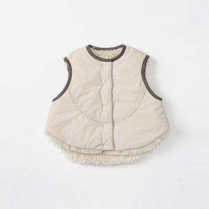 【2025AW】halb shaggy × ecru雙面背心毛絨外套vest