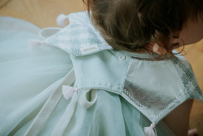 BIB/grid 5 piece mint口水巾刻字