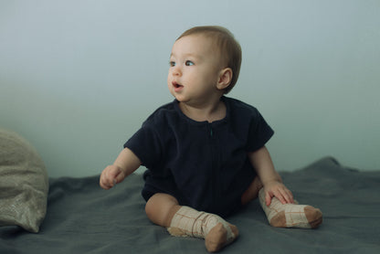 2026SS/lullaby half bear navy春夏小熊家居服深藍色帽子可拆卸