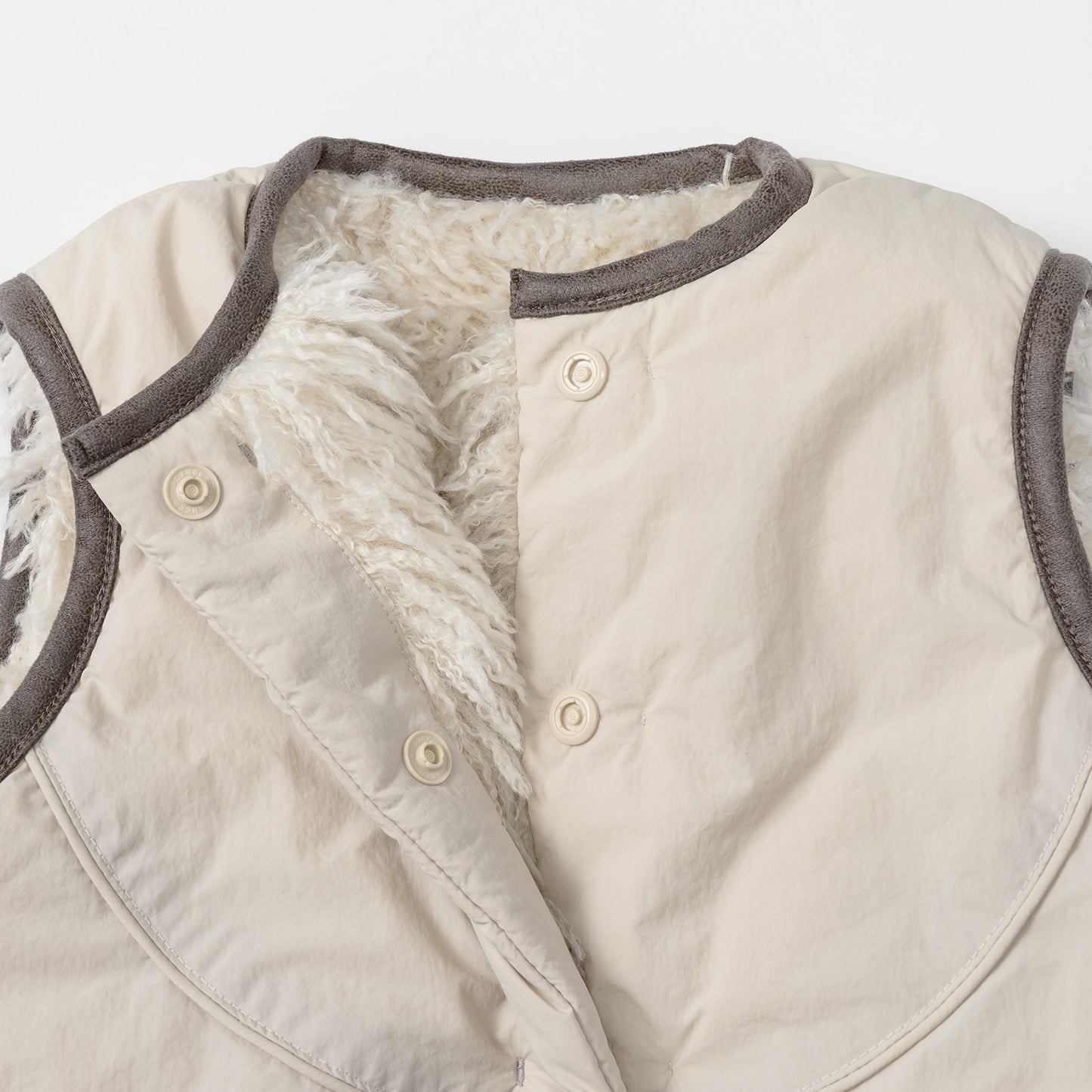 【2025AW】halb shaggy × ecru雙面背心毛絨外套vest