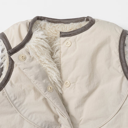 【2025AW】halb shaggy × ecru雙面背心毛絨外套vest
