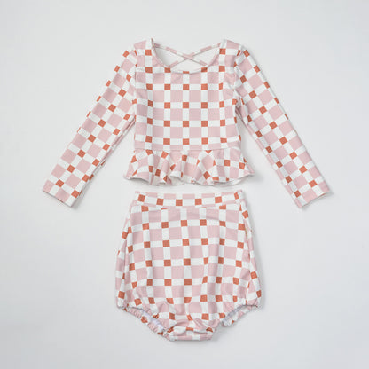 2026SS/swimwear block pink嬰童泳衣