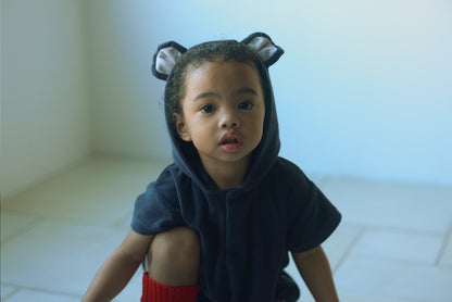 2026SS/lullaby half bear navy春夏小熊家居服深藍色帽子可拆卸