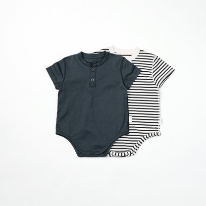 2026SS/jete short sleeve Henley Shirt亨利領連體衣兩色