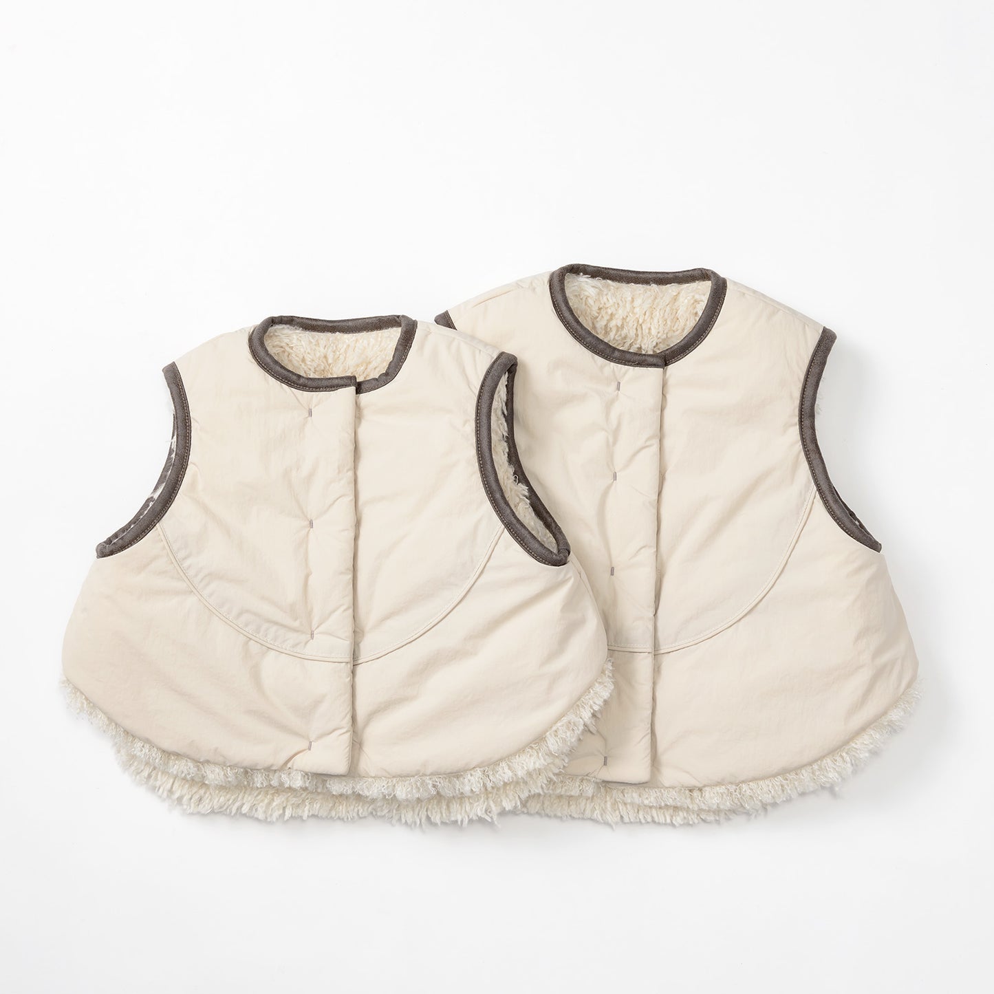 【2025AW】halb shaggy × ecru雙面背心毛絨外套vest