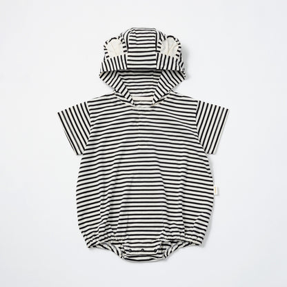 2026SS/lullaby half bear border春夏小熊家居服條紋帽子可拆卸