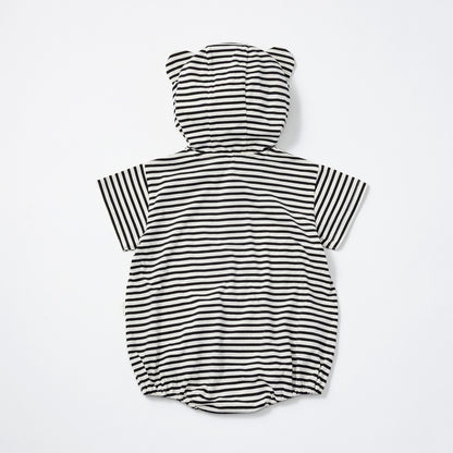 2026SS/lullaby half bear border春夏小熊家居服條紋帽子可拆卸