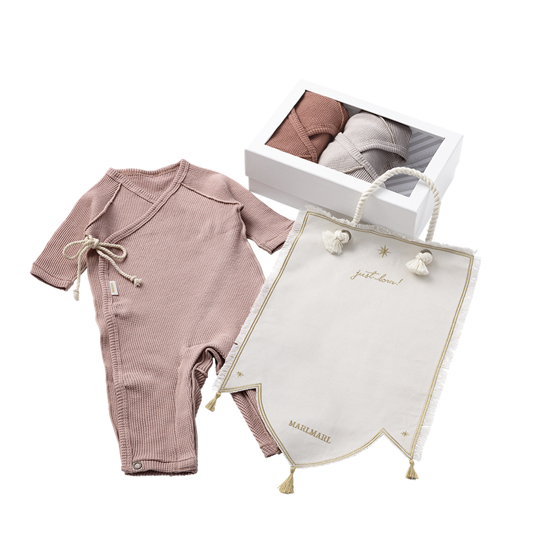 tous les jours box full sun full moon 初生兒長袖內衣三件套套裝組合送禮2色