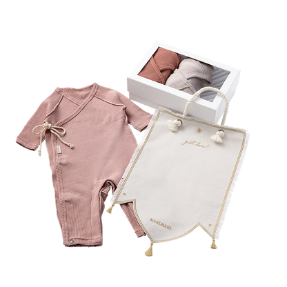 tous les jours box full sun full moon 初生兒長袖內衣三件套套裝組合送禮2色