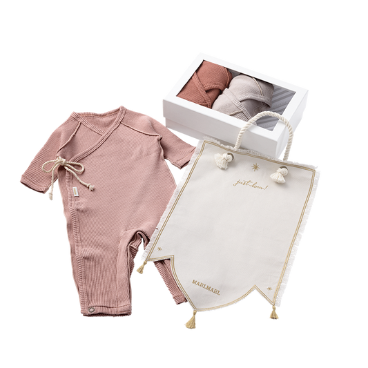 tous les jours box full sun full moon 初生兒長袖內衣三件套套裝組合送禮2色