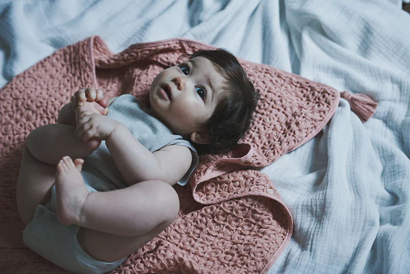 Organic hooded towel多用途華夫格毛巾毯子三色