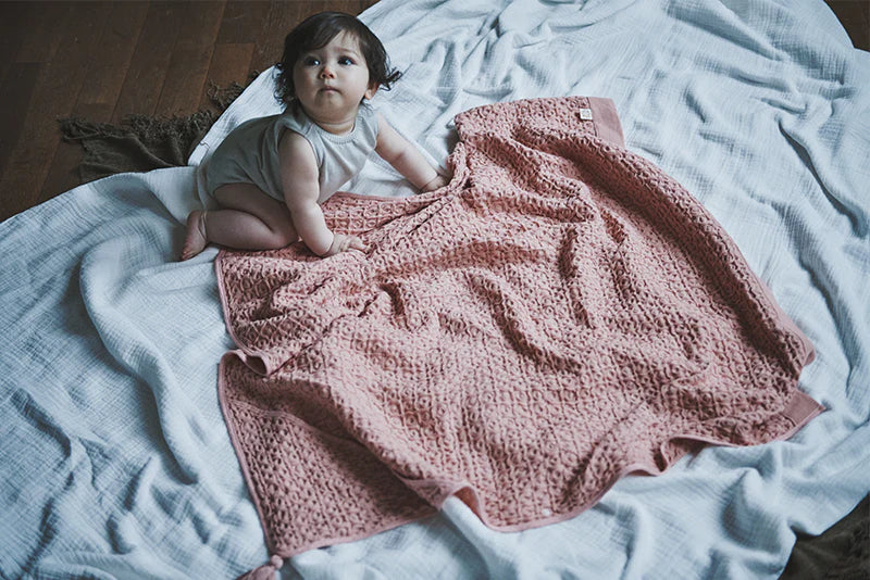 Organic hooded towel多用途華夫格毛巾毯子三色