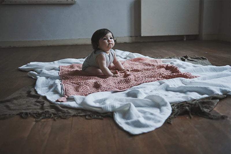 Organic hooded towel多用途華夫格毛巾毯子三色