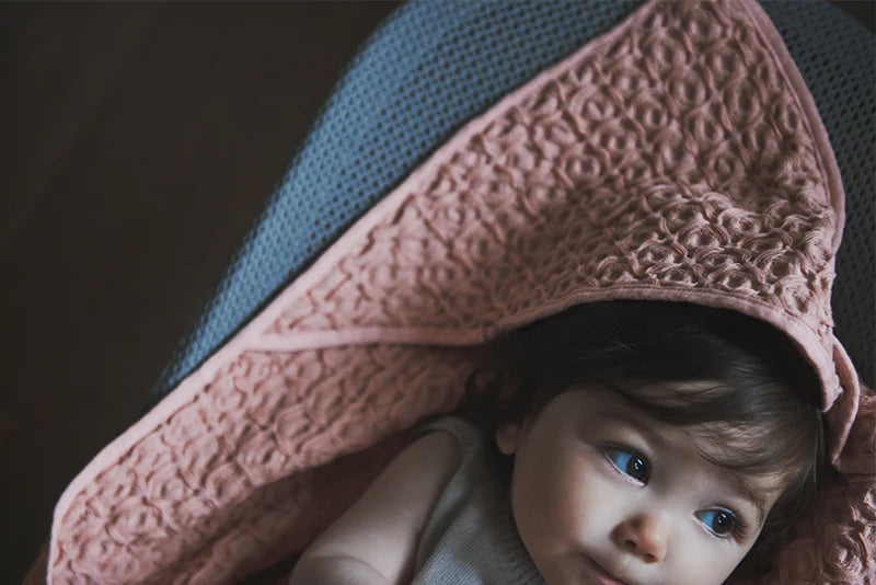 Organic hooded towel多用途華夫格毛巾毯子三色