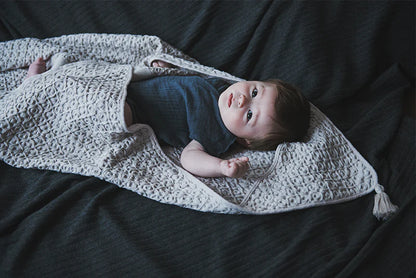 Organic hooded towel多用途華夫格毛巾毯子三色