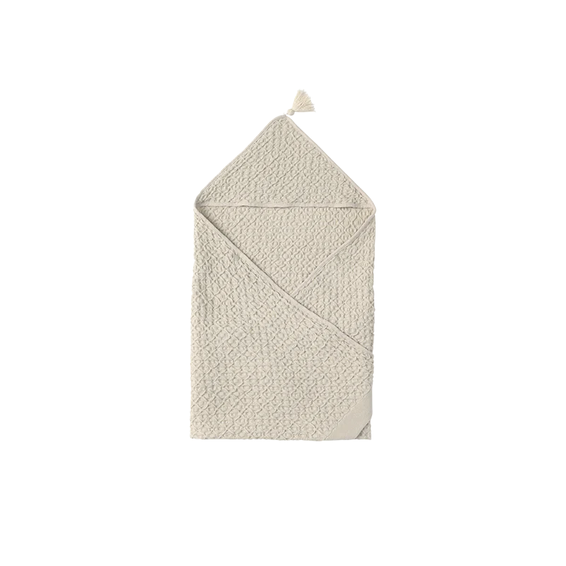 Organic hooded towel多用途華夫格毛巾毯子三色