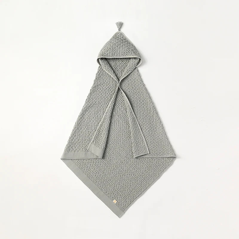 Organic hooded towel多用途華夫格毛巾毯子三色