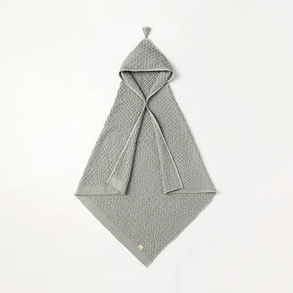 Organic hooded towel多用途華夫格毛巾毯子三色