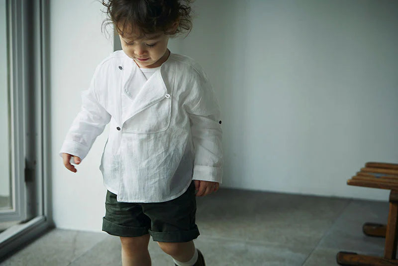 shirts 1 bosom white白色開領襯衫