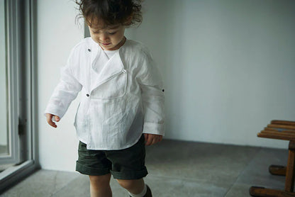 shirts 1 bosom white白色開領襯衫