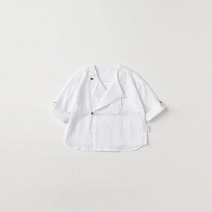 shirts 1 bosom white白色開領襯衫