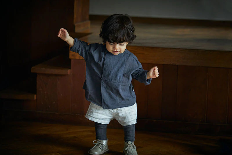 shirts 3 bosom navy開領襯衫