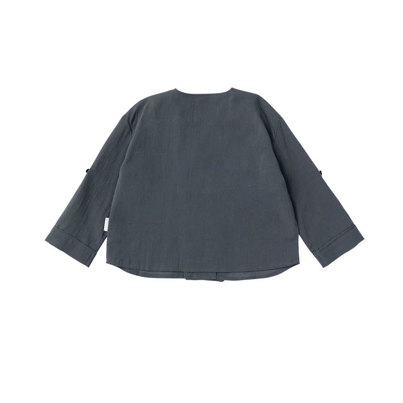 shirts 3 bosom navy開領襯衫