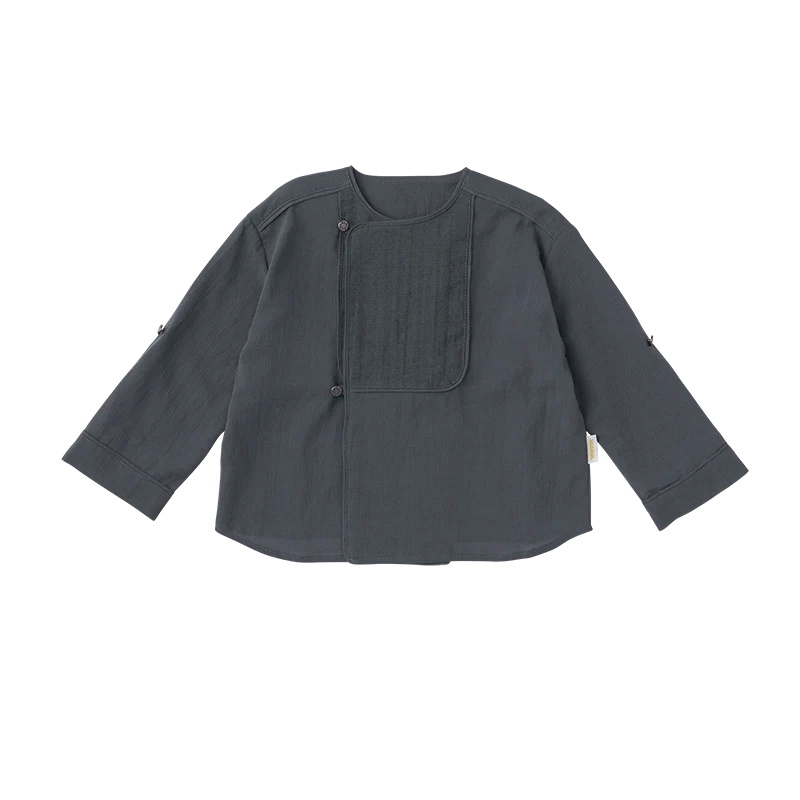 shirts 3 bosom navy開領襯衫