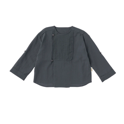 shirts 3 bosom navy開領襯衫