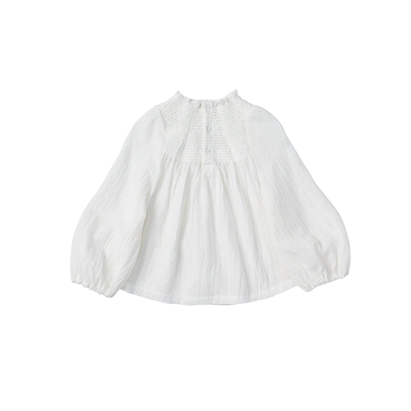 blouses 1 shirring white白色皺摺襯衫