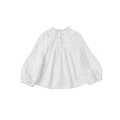 blouses 1 shirring white白色皺摺襯衫