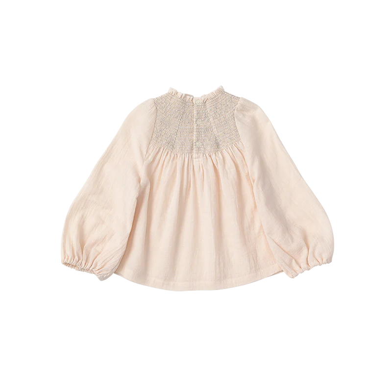 blouses 2 shirring pink粉色皺摺襯衫